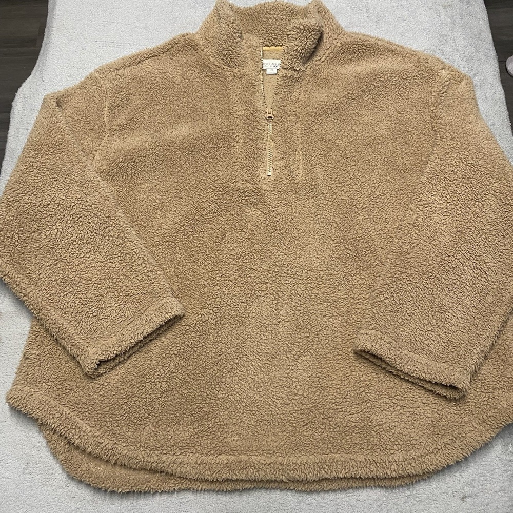 Koolaburra By UGG Sherpa Pullover Jacket Womens 1X Tan Brown Brushed Back Cozy